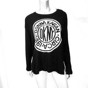 DKNY Donna Karan Black White Logo Sweater